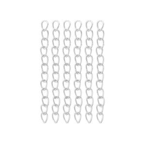 100pc Silver 3.5x50mm Jewelry Tail Chain Extenders Zinc Alloy