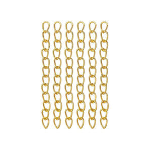 100pc Gold 3.5x50mm Jewelry Tail Chain Extenders Zinc Alloy