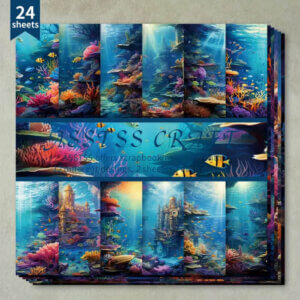 24 Sheets 6x6 Ocean Theme Scrapbooking Paper
