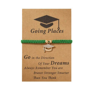 Green - Going Places Graduation Card with Charm Bracelet