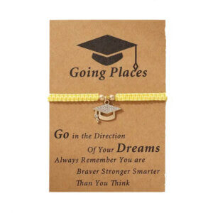 Yellow - Going Places Graduation Card with Charm Bracelet