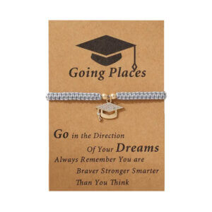 Grey - Going Places Graduation Card with Charm Bracelet
