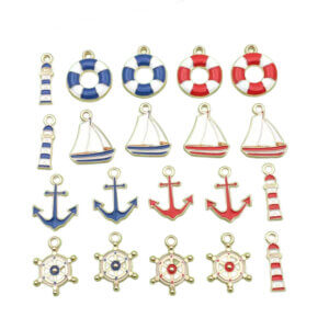 20pc Mixed Nautical Colored Enamel Charms 2cm