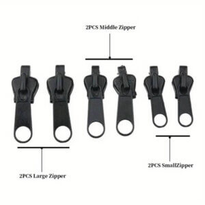 6pc Instant Snap-On Replacement Zipper Universal Zipper Repair Kit