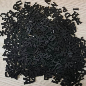 200pc Black Wood Letters 15mm