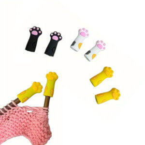 6pc Silicone Cat Paw Crochet Needle Stoppers 34mm 6pc Silicone Cat Paw Crochet Needle Stoppers 34mm