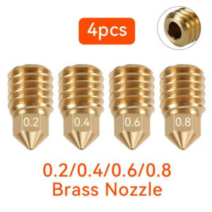 4pc Brass Nozzle 0.2, 0.4, 0.6, 0.8 compatible with Bambu Lab X1C/P1P/P1S