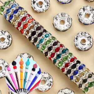 100pc 12mm Rhinestone Beads Assorted