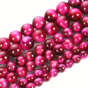 8mm 45pc Rose Red Tiger Eye Stone Beads