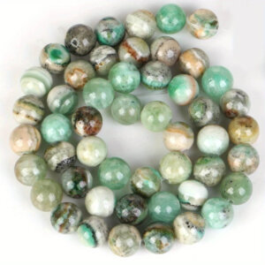 8mm 45pc Green Angelite Stone Beads