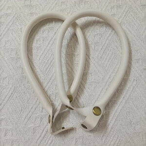 2pc White Bag Purse Handles Faux Leather