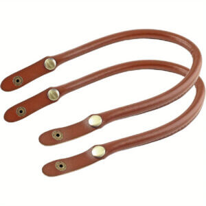 2pc Brown Bag Purse Handles Faux Leather