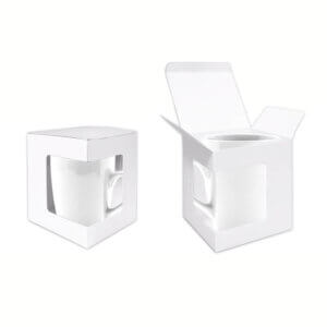 White Window Cardboard Gift Mug Box for 11-15oz. Mugs
