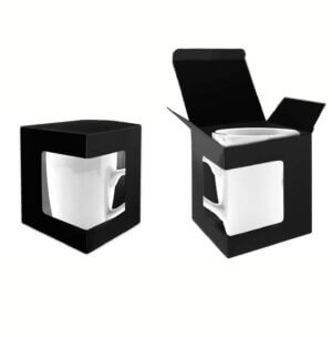 Black Window Cardboard Gift Mug Box for 11-15oz. Mugs