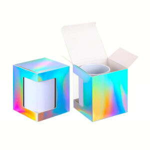 Rainbow Window Cardboard Gift Mug Box for 11-15oz. Mugs