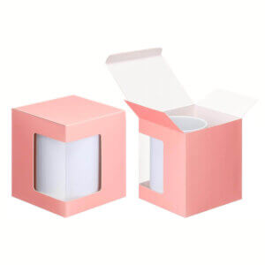 Pink Window Cardboard Gift Mug Box for 11-15oz. Mugs