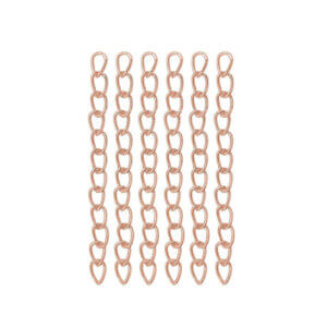 100pc Rose Gold 3.5x50mm Jewelry Tail Chain Extenders Zinc Alloy