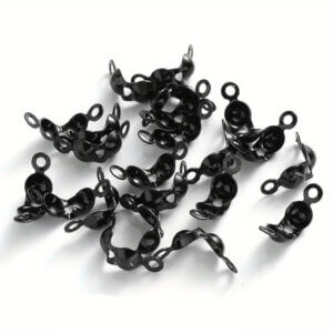100pc Black 4x8mm Clamshell Bead Tip