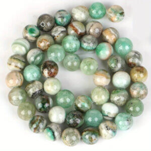 6mm 55pc Green Angelite Stone Beads