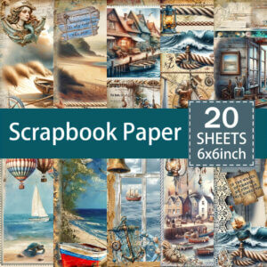 20 Sheets 6x6 Nautical Theme Scrapbooking Paper