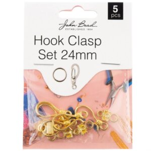 John Bead Hook Clasp Set 24mm 5/Pkg-Gold