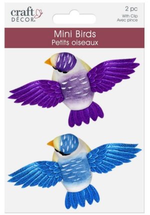 Craft Dcor Essentials FlyingBirds 3.8" 2/Pkg-Violet
