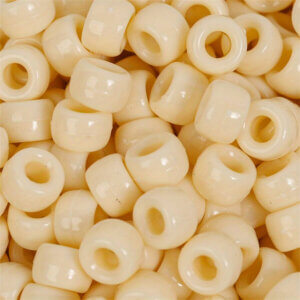 100pc Beige Pony Beads