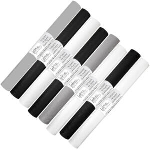 Fabric Editions Fabric Palette Assortment 18"X21" PDQ-Asssorted Designs - Black/White/Gray Assorted Solid Fabric