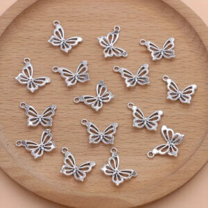 10pc Butterfly Hollow wing charm 20x21mm