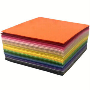 40pc Felt Squares 4x4 Assorted Colors Solid Fabric