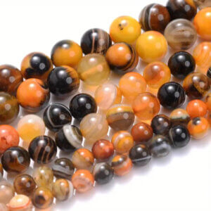 8mm 46pc Bumblebee Agate Stone Beads