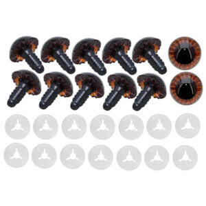 10pc Iris Brown 15mm Crochet Safety Eyes