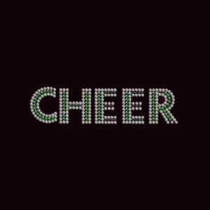 8x2in Cheer Rhinestone Heat Transfer Design