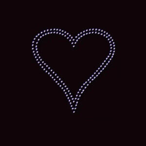 5x5in Heart Rhinestone Heat Transfer Design