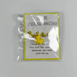 Duck Resin Animal with Inspirational Note - Assorted Appreciation Gift