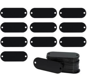 10pc Black Oval 19x51mm Aluminum Blank with 2 holes 1mm thick
