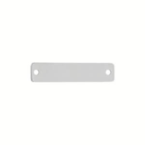 10pc Silver 0.5x2in 1.5mm Aluminum Rectangle Stamping Blank Tags with Two Holes