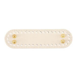7in x 2in White and Gold Crochet Bag Bottom