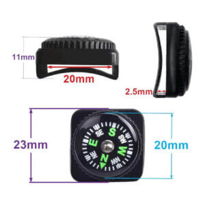 5pc 20mm Slip-On Wrist Compass