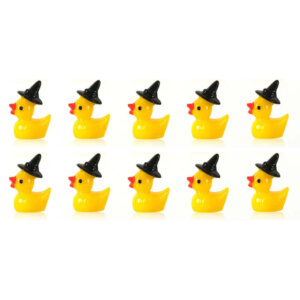 10pc Witch Hat Mini Resin Ducks 1in