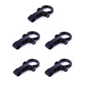 5pc 10mm Black Bow Shackle With Mount Arm 25x50mm