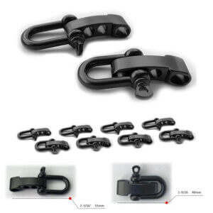 5pc 10mm Black U Shackle With Mount Arm 25x55mm