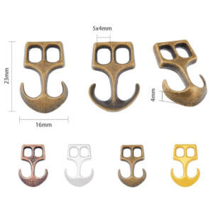 16pc 4 color 16x23mm Alloy Anchor Hook Clasp 4mm holes