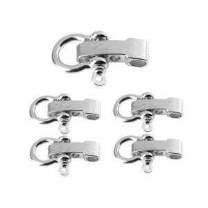 5pc 10mm Silver Bow Shackle With Mount Arm 25x50mm