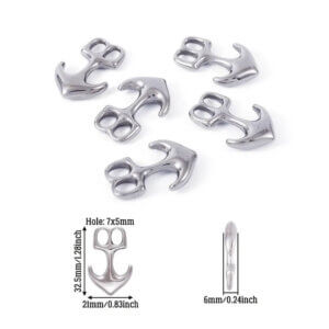 5pc 21x32mm Anchor Hook Clasps 304 Stainless Steel 5mm holes