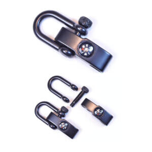 10mm Black Compass Adjustable U Shackle Thumb Pin 25x55mm