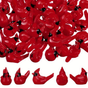 10pc Cardinal Resin Figures 2x3cm