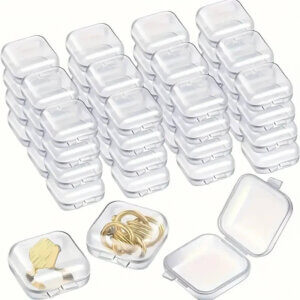 40pc Clear Square 3.5cm mini storage boxes 1.5cm high 40pc Clear Square 3.5cm mini storage boxes 1.5cm high