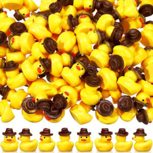 10pc Cowboy Hat Mini Resin Ducks