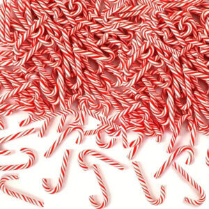50pc Candy Cane Figures 3cm Polymer Clay